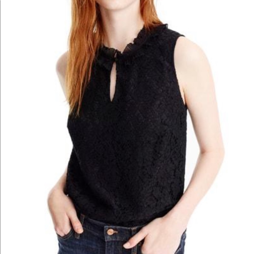 J Crew NWT lace black top